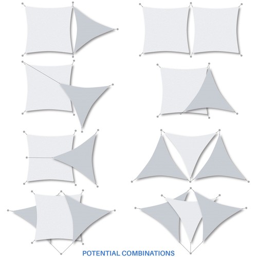6'-11' Schattensegel Dreieck Baldachin mit Stahldraht Outdoor Sonnenschutz Braun - Bild 5 von 8