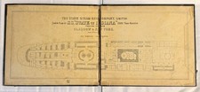 Berthing Plan S.S State of Indiana Original 1874 Cabin Plan Architecture Map