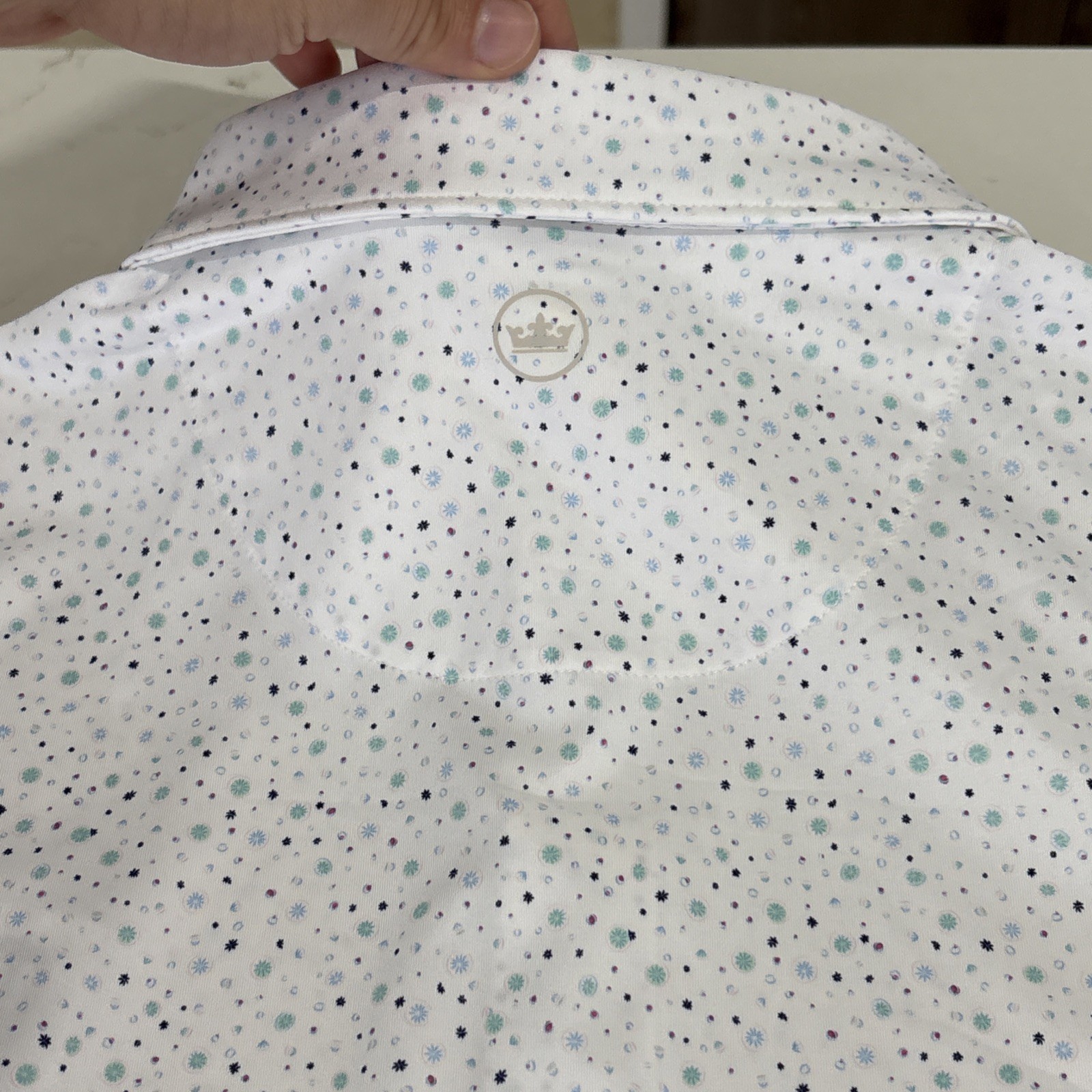 Peter Millar performance polo geometric pattern E… - image 10