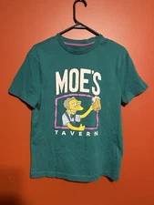 The Simpsons Moe’s Tavern Shirt M Retro Style 80s/90s Cartoon Aqua Bar Beer