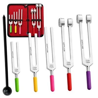 PREMIUM 6 Tuning Fork Set Medical Surgical Chiropractic Physical Diagnostic SET - Photo 1/4