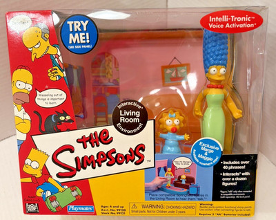 The Simpsons Living Room Interactive Environment with Marge & Maggie 2000 NIB