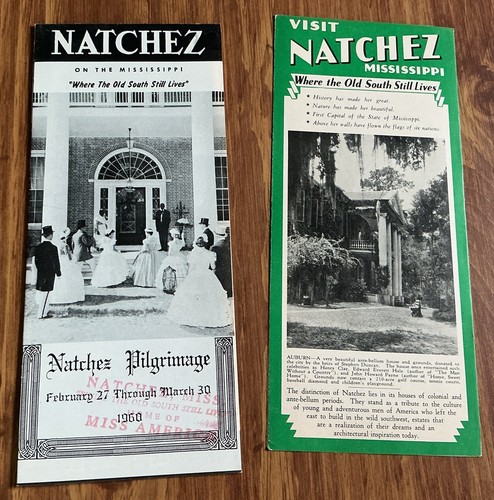 1960 Natchez Pilgrimage Natchez Mississippi Brochure & Natchez EOLA  brochure