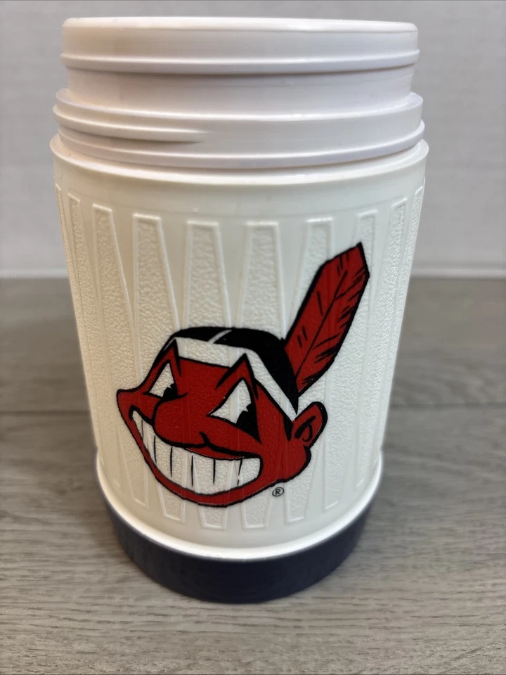VTG CHIEF WAHOO MLB Promo Whoppers Candy Lunch Beverage Thermos Cooler Cup - Image 4 of 4