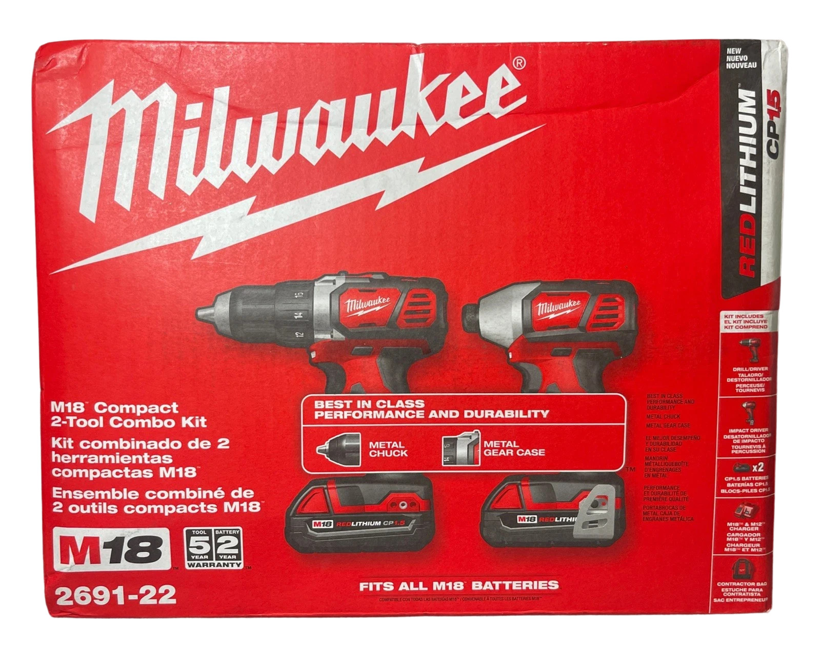 Driver 2691-22 M18 18v Cordless Li-ion Impact Driver Combo K