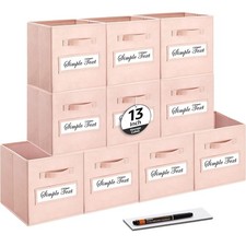 13x13x13 storage cube bins Set of 10 Fabric storage cubes with 10 Labels Win...