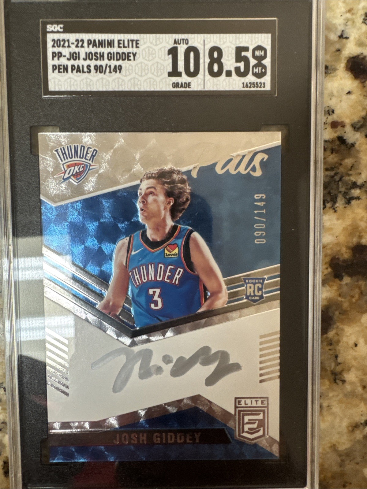 2021-22 Panini Donruss Elite Josh Giddey RC Rookie Pen Pals Auto /149