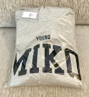 Gap x Young Miko Adult Heavyweight Grey Logo Hoodie Size SMALL NEW