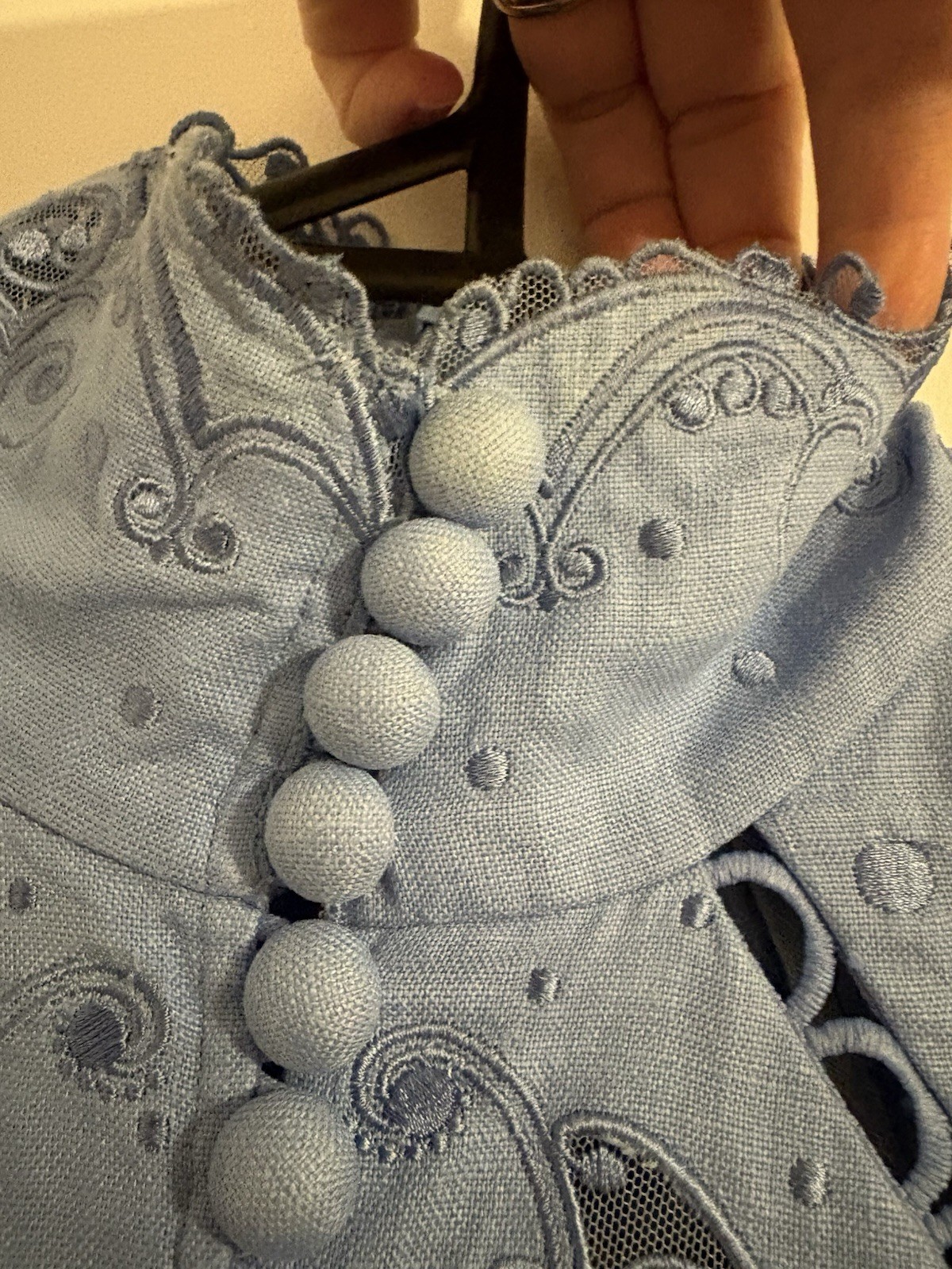 Zimmermann Super Eight Embroidered Mini Dress Size 1 / AU 10 / US 6 Cornflower