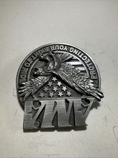 American AMA Harley Eagle "Protecting Your Right To Ride" Pewter Belt Buckle