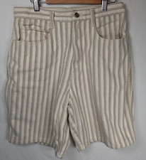 Vintage Bill Blass Denim Retro Mom Shorts Womens 10 Denim High Waisted Striped
