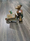 Vintage 1930s Marx Popeye Express Tin Windup Wheelbarrow With Parrot Head