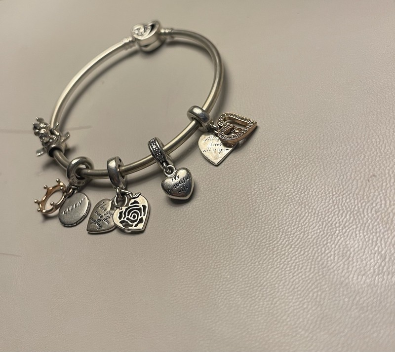 Pandora Bangle Bracelet and Charm Set