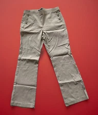 Counterparts Pants Beige Sand Light Khaki Button Accents Elastic Waist Size10