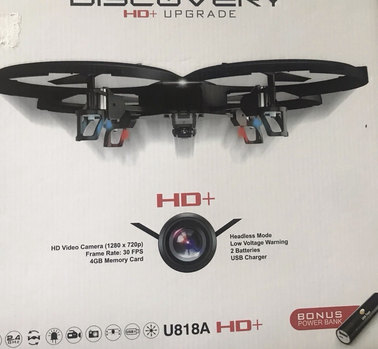 UDI RC U818A HD Camera Drone Discovery HD+ New In Box With C