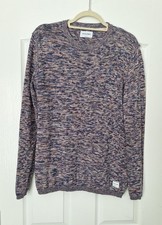 JACK  JONES Men's Size Medium Long Sleeve Knit Crew Neck Sweater Navy