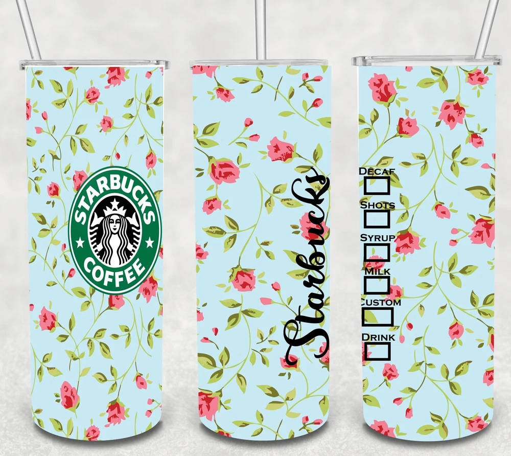 Tumbler Coffee multiple 20 oz Skinny custom drinkware & straw Personalize opt
