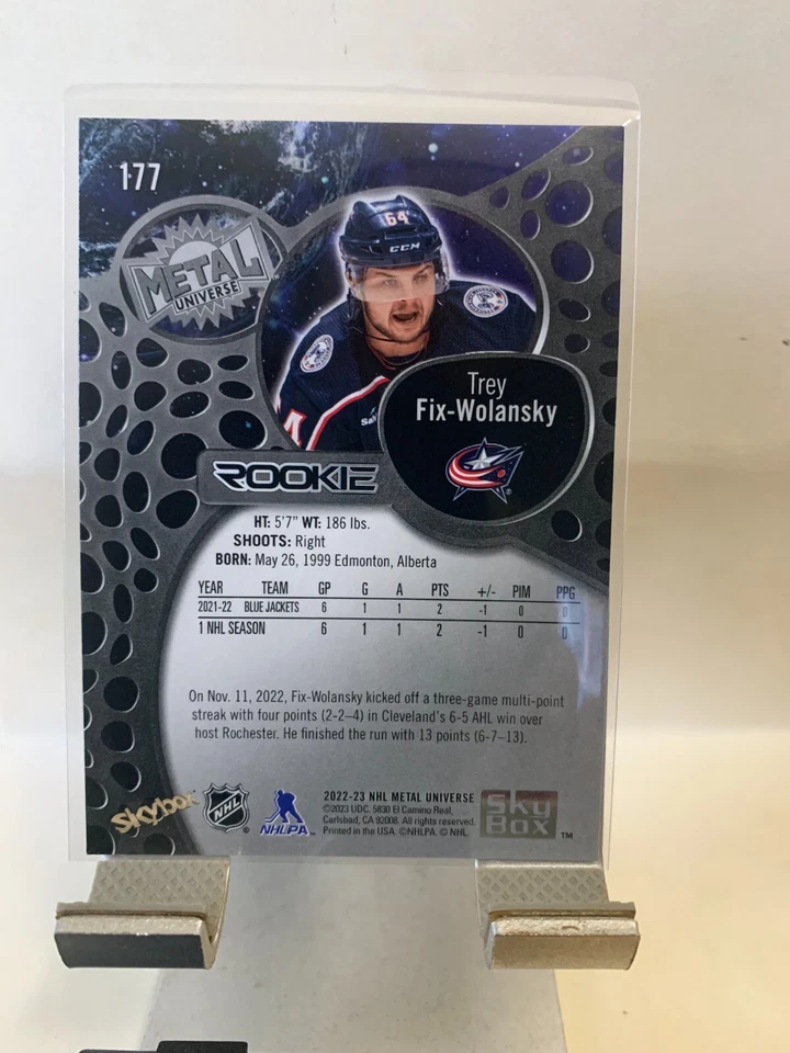 2022-23 Skybox Metal Universe Rookies Trey Fix-Wolansky #177 Columbus Jackets - Image 2 of 2