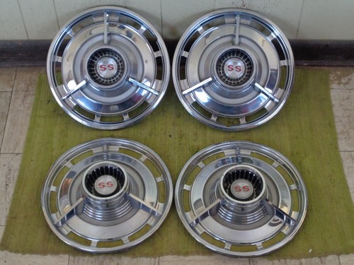 1963 Chevrolet SS Spiner Hub Caps 14" Set of 4 Chevy Super Sport Hubcaps 63 - 第 1/9 張圖片
