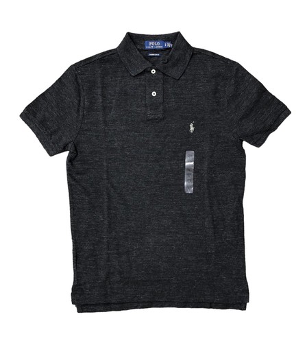 Polo Ralph Lauren Men's Heather Black Custom Slim Fit Mesh Polo Shirt, M, NWOT