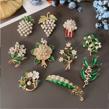 Vintage Luxury Flower Pearl Corsage Brooches For Woman Party Pins Accessories