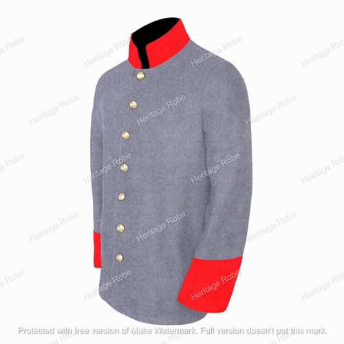 US Civil War 7 CSA Confederate Grey Sack Coat Cuff & Collar DDP - No Tariff - Picture 10 of 20