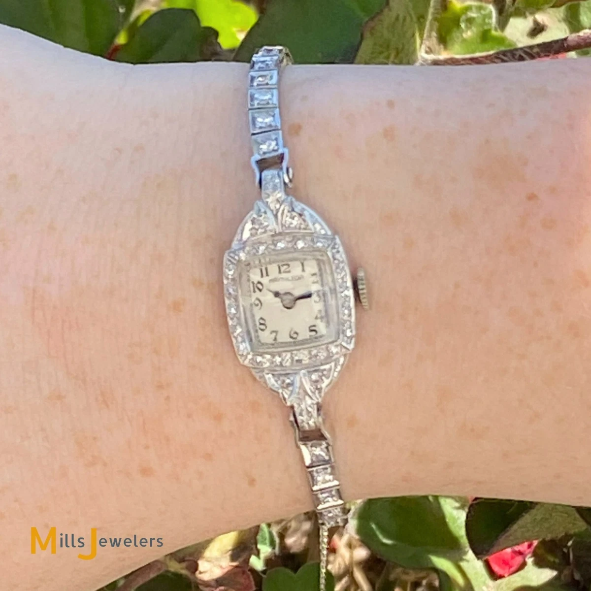 Hamilton ladies clearance platinum diamond watch