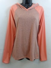 The North Face Hoodie Shirt Women's L Peach Flash Dry Long Sleeve Thumkins Logo