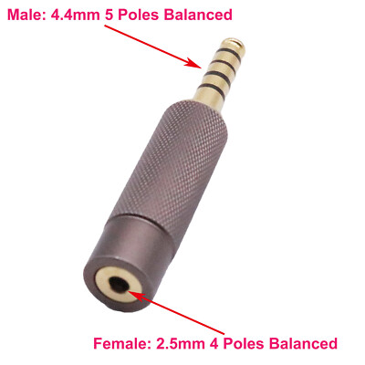 4.4mm Balanced Male to 2.5mm Female Audio Player DAP Adapter For Sony NW-ZX300A