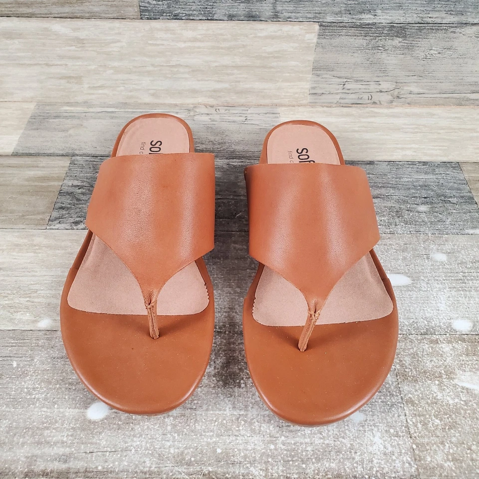 Softwalk Chandler 女式凉鞋 9 N 码行李箱皮革人字拖丁字裤拖鞋 — 第 2/4 张图片