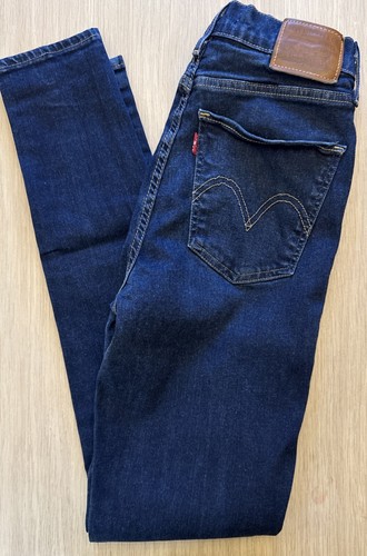 Levi's Premium Women’s Jeans Mile High Super Skinny W28 L30 Dark Blue Stretch