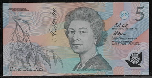 1992 Australia Rare Large 5mm Black Ink Shift Error $5 AA51 863041 Polymer issue - Picture 3 of 3