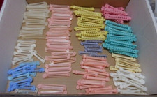 Perm Rods Swing Arm Hair Curlers Rollers Plastic Lot of 130 Pieces Various Sizes