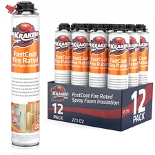 Kraken Bond FastCoat Closed Cell Spray Foam 12 Pk Class A FireRated Gun Not Incl