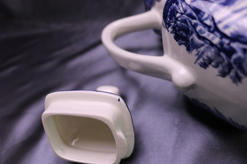 Cafetera con tapa Grindley Staffordshire English Country Inns azul de 10 - Imagen 10 de 10