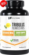 Healthfare Tribulus Terrestris 32,500mg 200 Caps High Potency Herbal  - US