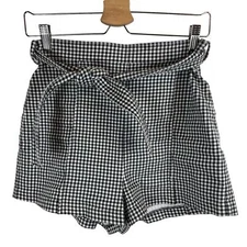 ZIMMERMANN Paradiso Gingham Belted Waist Drill Shorts Checkered & Plaid Size 1