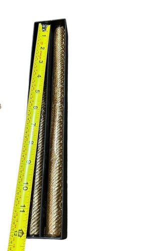 2 natürliche Licht elegante Weihnachtskerzen funkelnd 12" lang goldbraun Funken - Bild 4 von 4