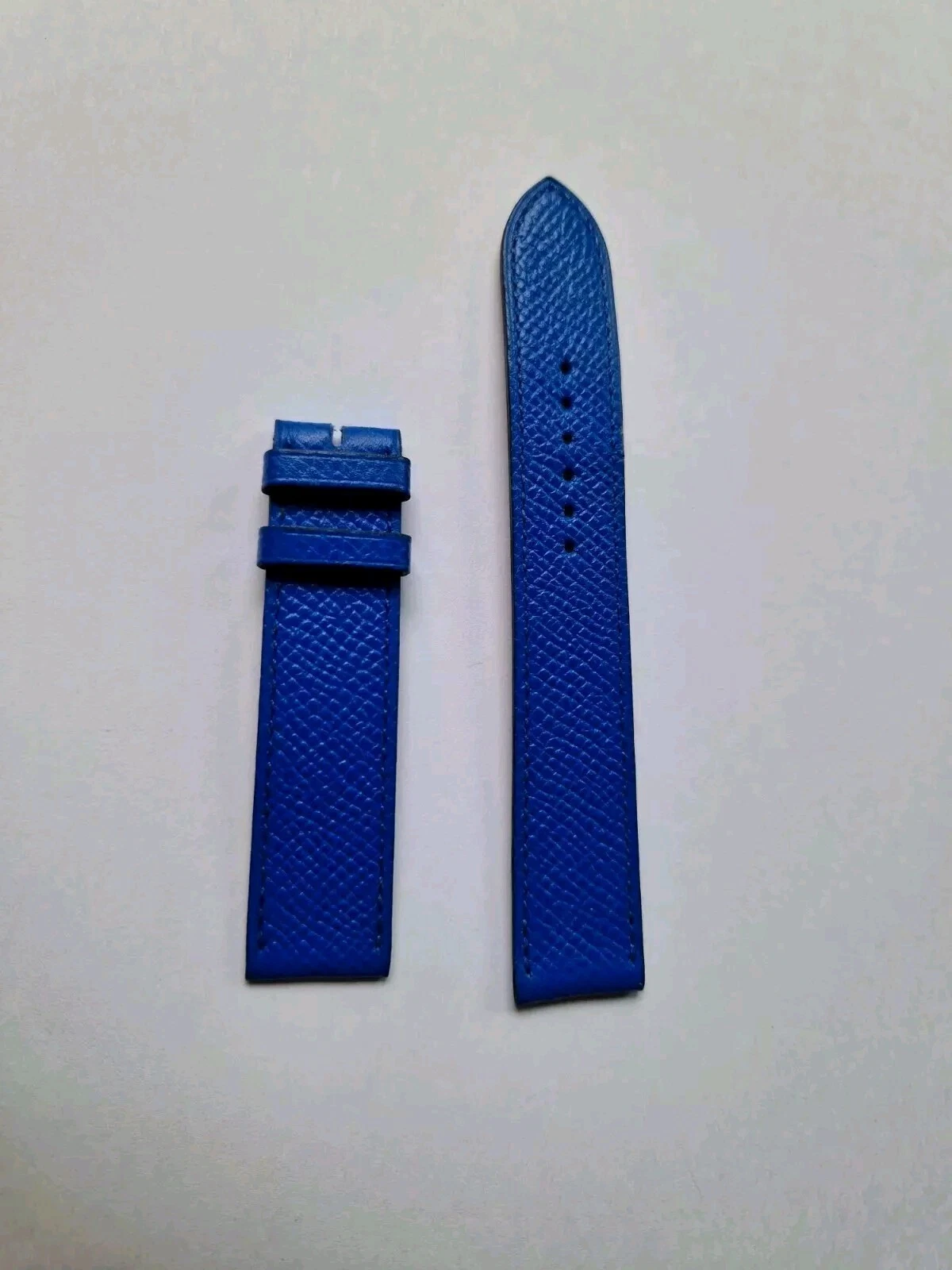 HERMÈS Bracelet de montre HERMES Cuir De Veau Bleu 18mm STRAP HERMES 18x16mm