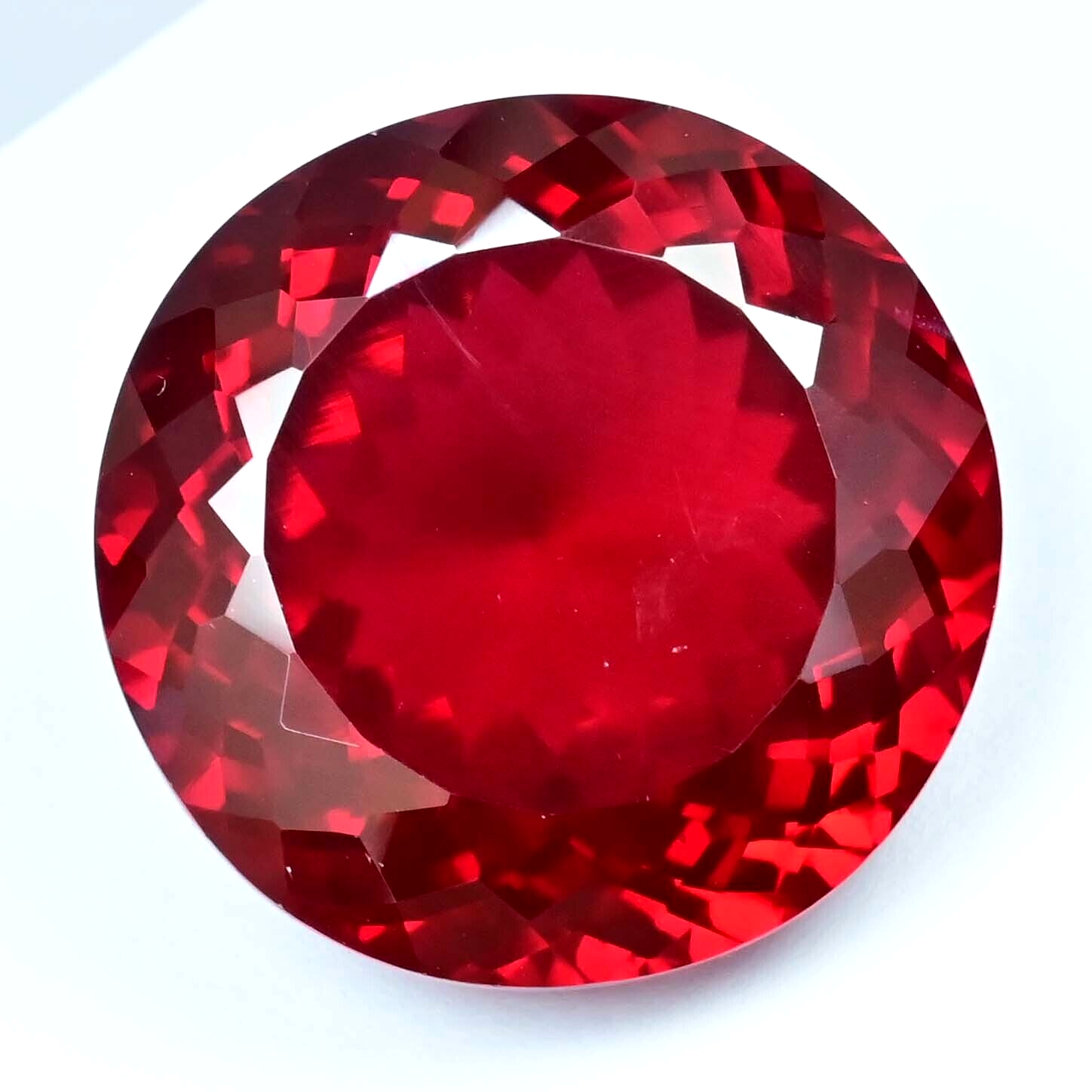 73.55 Ct Natural Mozambique Blood Red Ruby Certified Flawless Round Gemstone