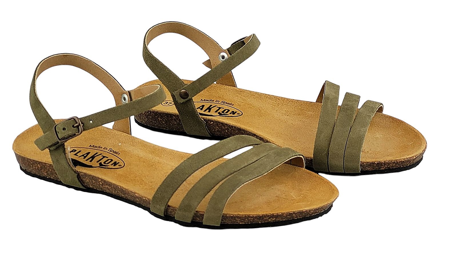 Плактон для мамы Алоу 575080 светло-хаки Damen Echtleder Riemchensandale