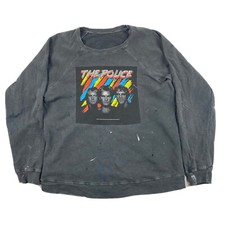 Vintage The Police Band Gray Crewneck Sweatshirt Size Small Made In USA