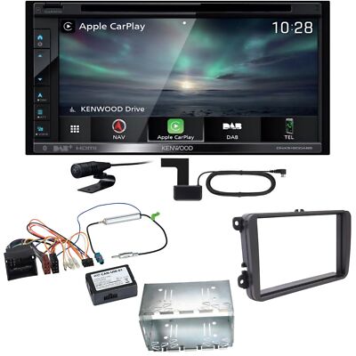Kenwood DNX-5190DABS Navi CarPlay DAB+ Einbauset für Tiguan Amarok Caddy Jetta