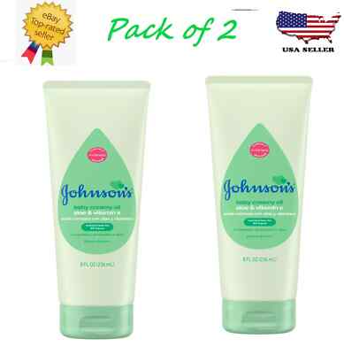 Johnson's Creamy Oil Baby Body Lotion With Aloe & Vitamin E, 8 oz Pack of 2