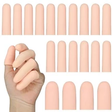 20 Pcs Gel Finger Cots Thumb Protector Silicone Finger Sleeves for Hand Eczema