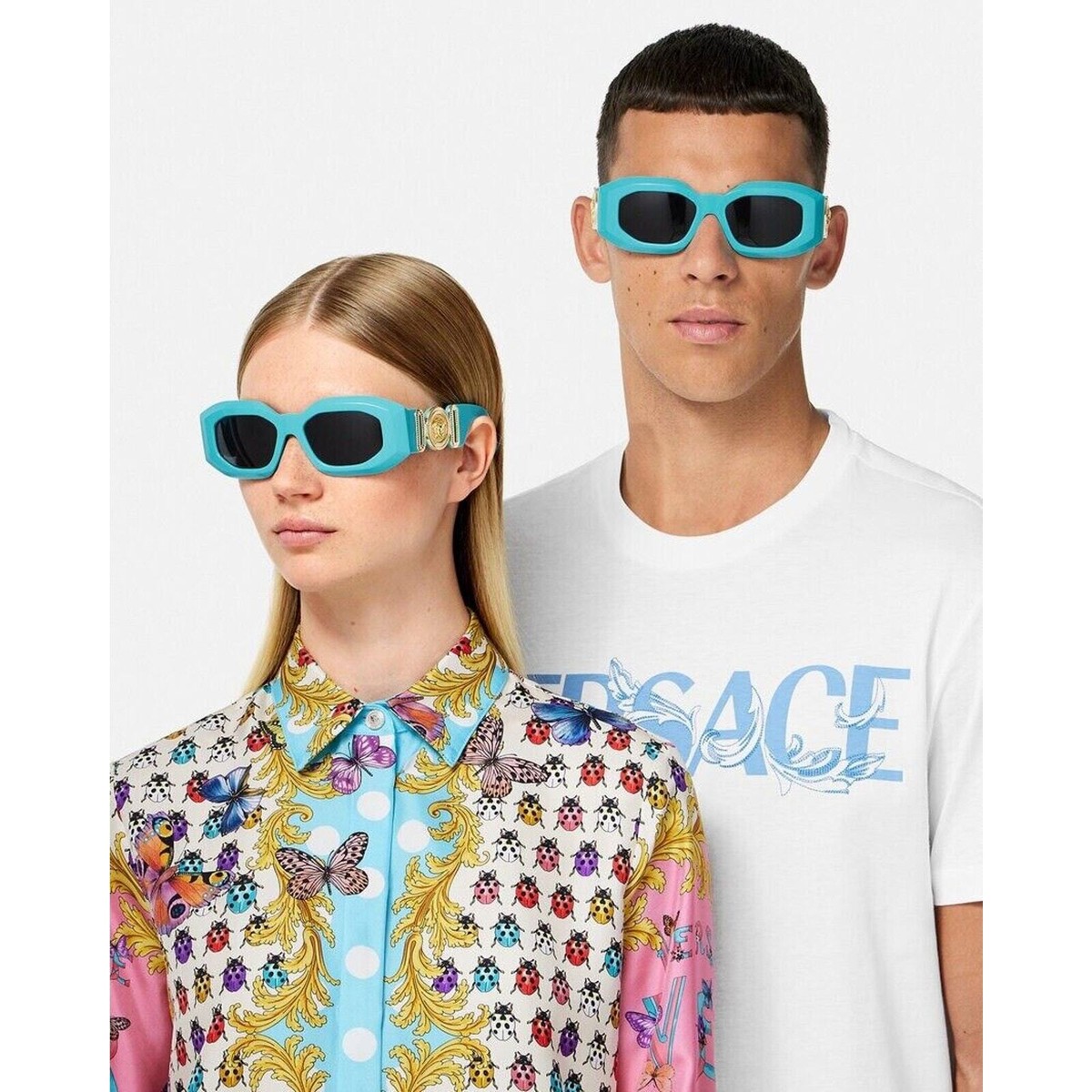 VERSACE Sunglasses VE4425U 543987 Medusa Biggie Azure Gold