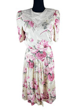 Vintage floral Prairie made in the USA dress 80 s romantic girlycore 12