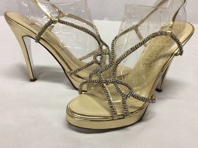 Heels Dress Sandals,Gold,Bridal.Size 