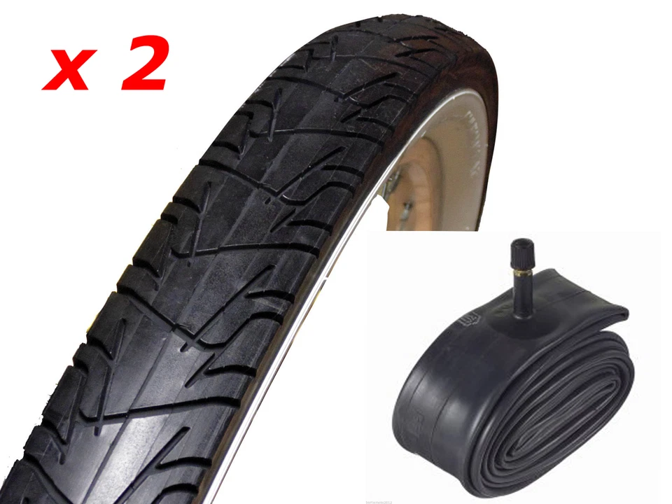 CST N°2 Copertone / Pneumatico 26 X 2.125 BIANCO / NERO Bici CRUISER + N°2 Camere