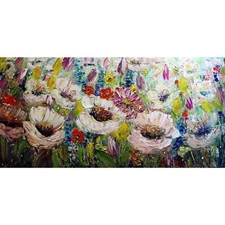 Spring Vibe Original One-of-a-Kind Impasto Painting Wildflowers Meadows Flowers